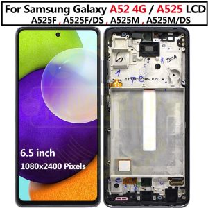 galaxy a52 lcd display with frame